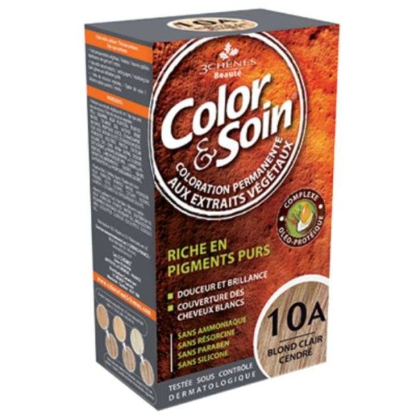 3 CHENES COLOR ET SOIN COLORATION PERMANENTE 10 A BLOND CLAIR CENDRE 135 ML