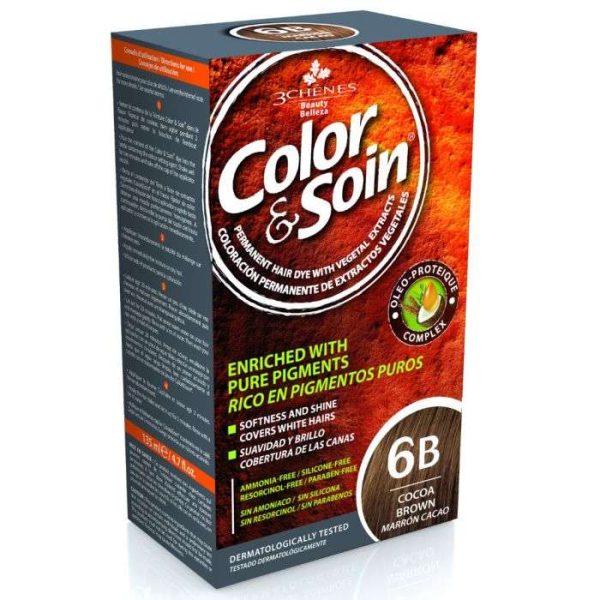 3 CHENES COLOR ET SOIN COLORATION PERMANENTE 6B MARRON CACAO 135 ML