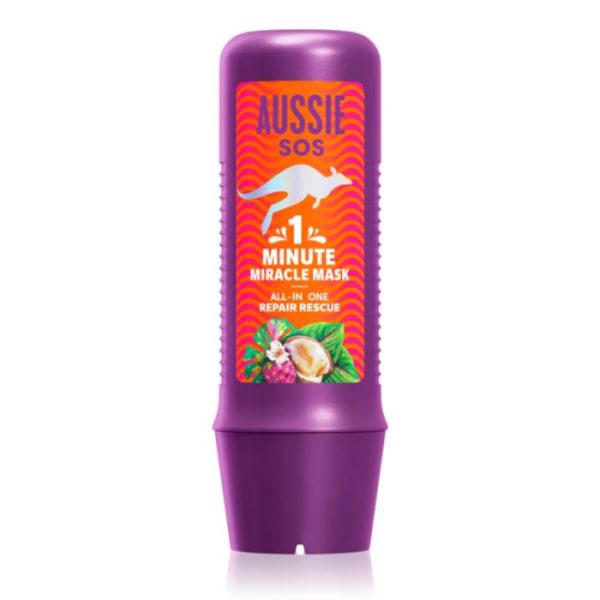 AUSSIE SOS 1 MINUTE MIRACLE REPAIR MASQUE NOURRISSANT INTENSE CHEVEUX SECS ET ABIMES 250 ML
