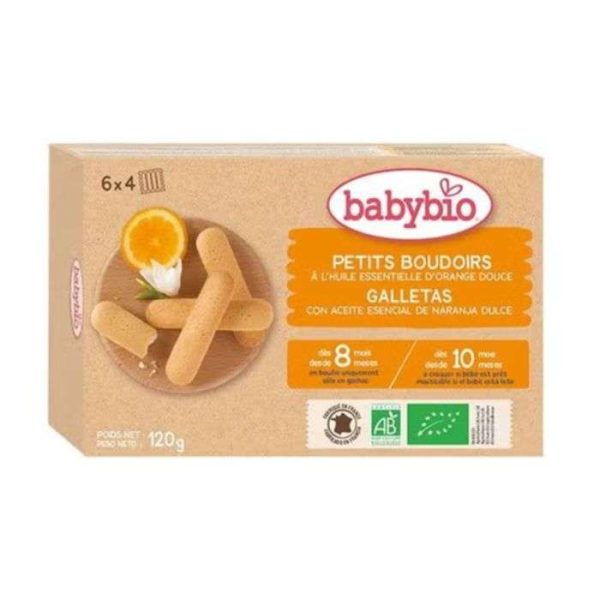 BABYBIO PETITS BOUDOIRS A L'HUILE ESSENTIELLE D'ORANGE DOUCE 6*4