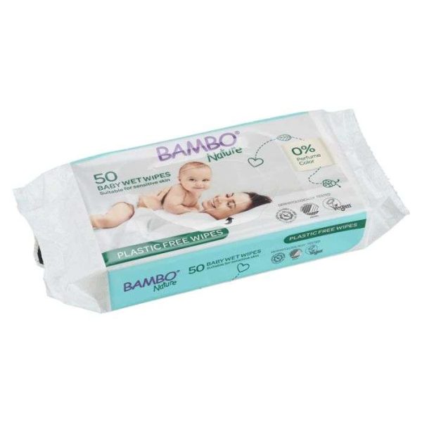 BAMBO NATURE LINGETTE BIODEGRADABLE SANS PARFUM x 50