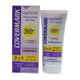 COVERMARK RAYBLOCK FACE PLUS PEAU MIXTE ACNEIQUE SPF 50 +TEINTE BEIGE CLAIR 50 ML