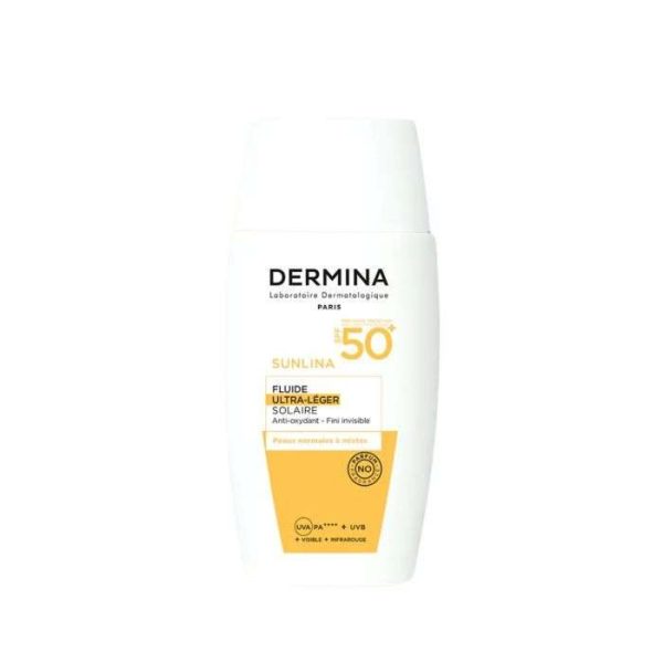 DERMINA SUNLINA FLUIDE ULTRA LEGER SPF 50+ INVISIBLE 50 ML