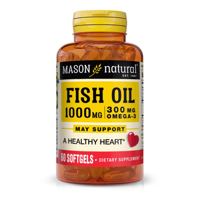 MASON NATURAL HUILE DE POISSON 1000 MG OMEGA 3 300 MG 60 GELULES