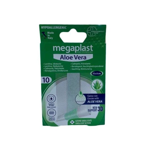 MEGAPLAST ALOE VERA PANSEMENT 3D HYDRATANTE BOITE DE 10 (10*6CM)