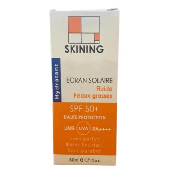 SKINING INVISBLE ECRAN SOLAIRE SPF 50+ FLUIDE PEAUX GRASSES 50 ML