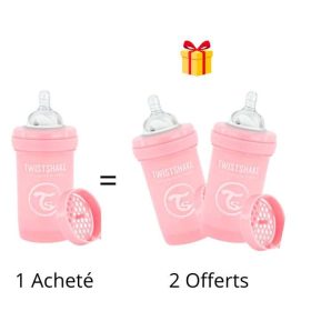 TWISTSHAKE OFFRE 1 BABY BOTTLE ANTI COLIC ALL IN ONE 180 ML 0M+ ROSE ACHETE 2 OFFERTS